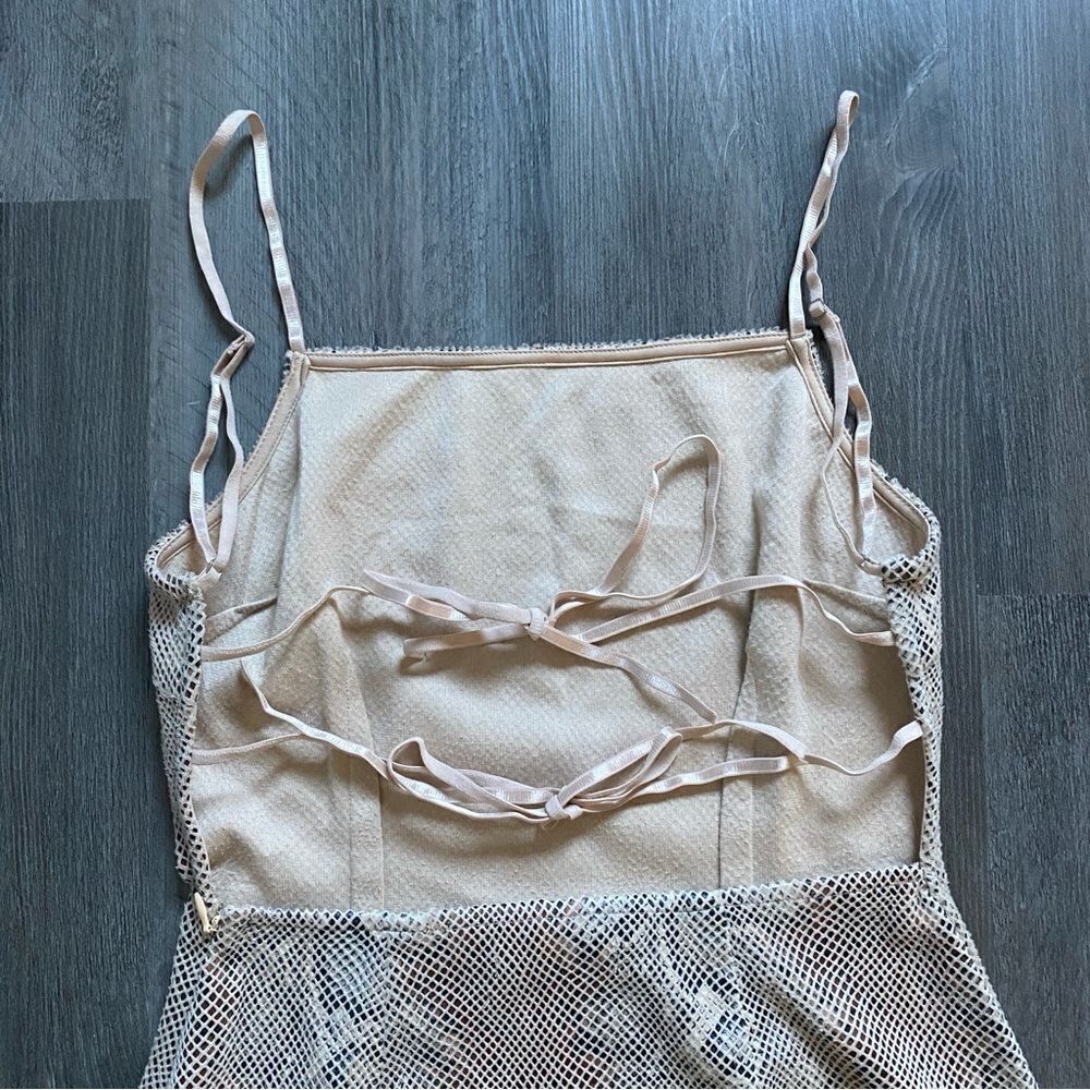 Urban Outfitters Bodycon Mini Dress Snakeskin Print Mesh Open Back - Picture 7 of 12